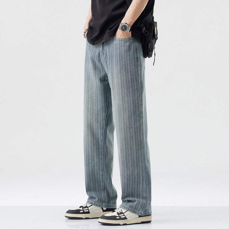 American Style Retro Jeans Men'S New Fashionable Brand Loose Straight All-Match Hong Kong Style Casual Long Pants For Men - Image 3